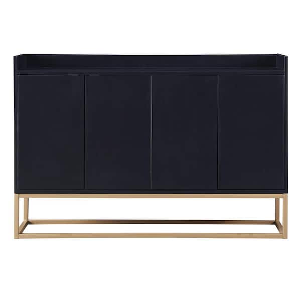 Unbranded 47.2 in. W x 11.8 in. D x 31.5 in. H Black Linen Cabinet with Large Storage Space