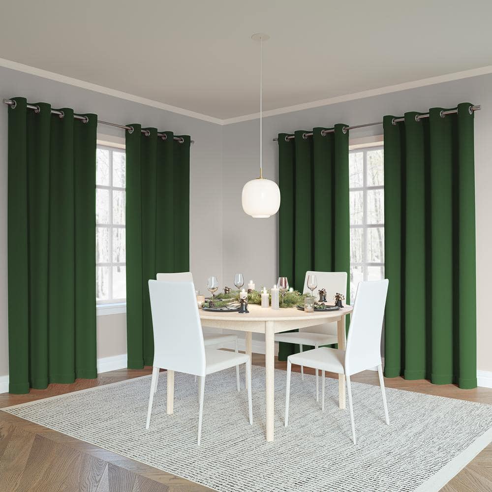 Saxon Energy Saving Evergreen Polyester 54 in. W x 95 in. L Grommet Blackout Curtain (Single Panel)