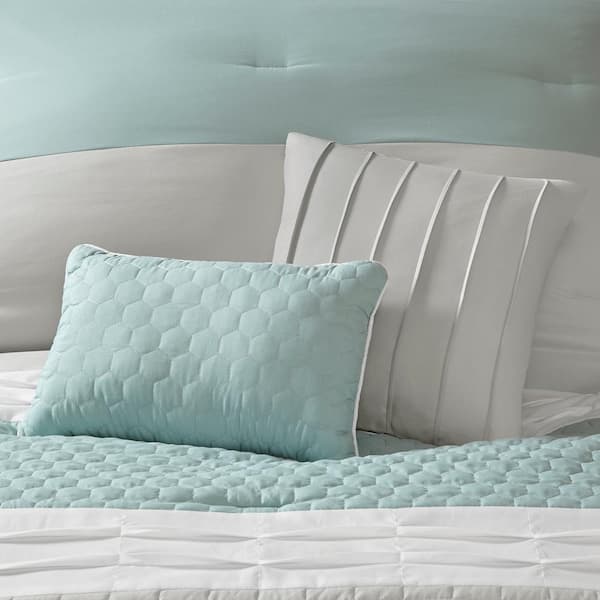 510 Design Casey Embroidered Comforter Set buy - Queen, Seafoam And Grey