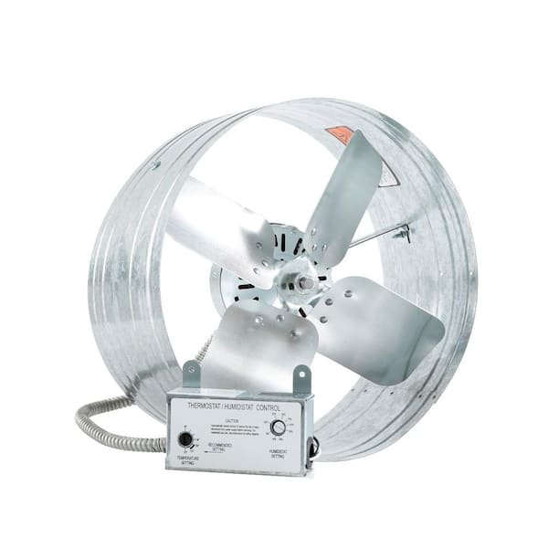 iLIVING 14 in. Single Speed Gable Mount Attic Ventilator Fan with Adjustable Thermostat and Humidistat