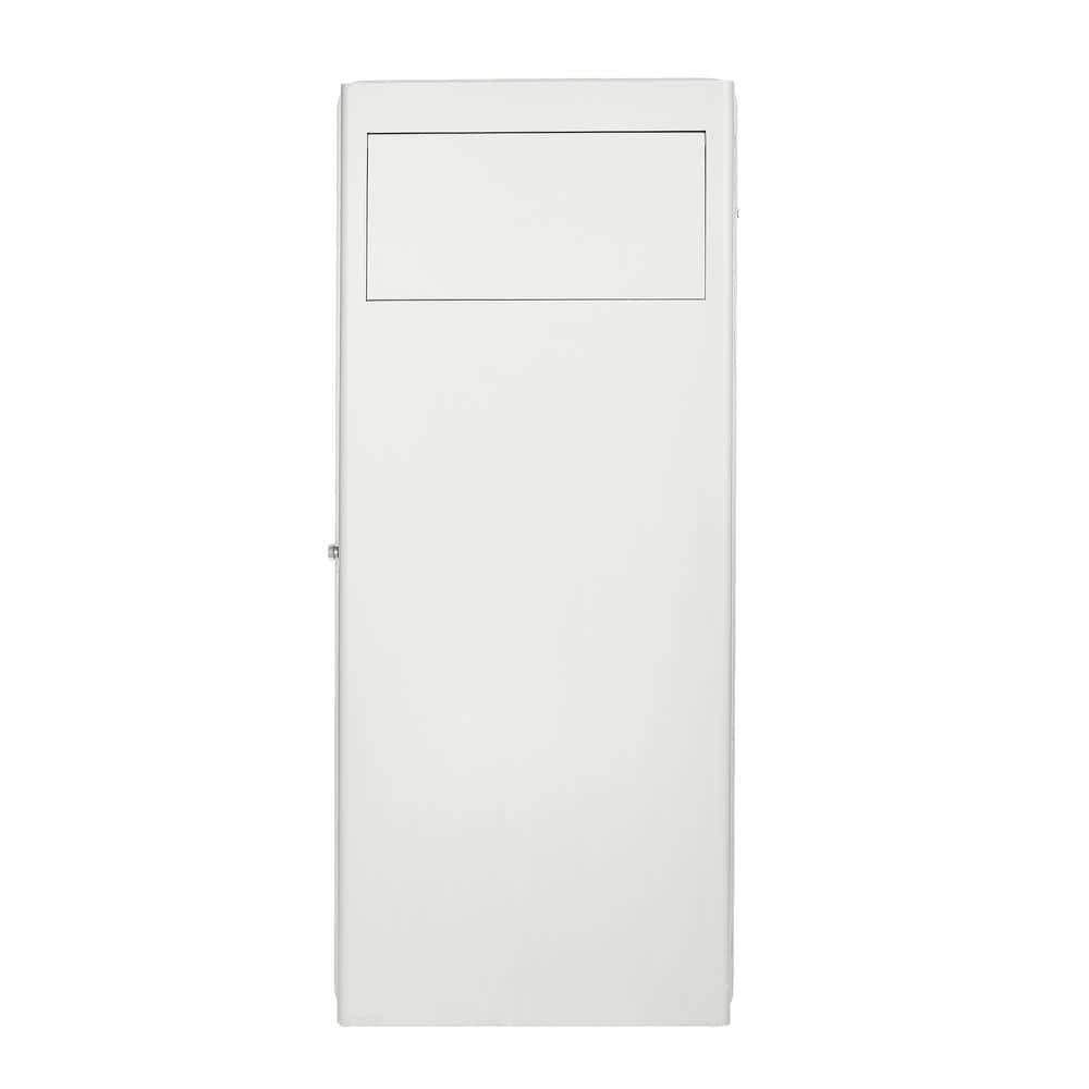 White Steel Built-In Wall Laundry Hamper