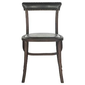 Kenny Antique Black Bicast Leather Side Chair (Set of 2)