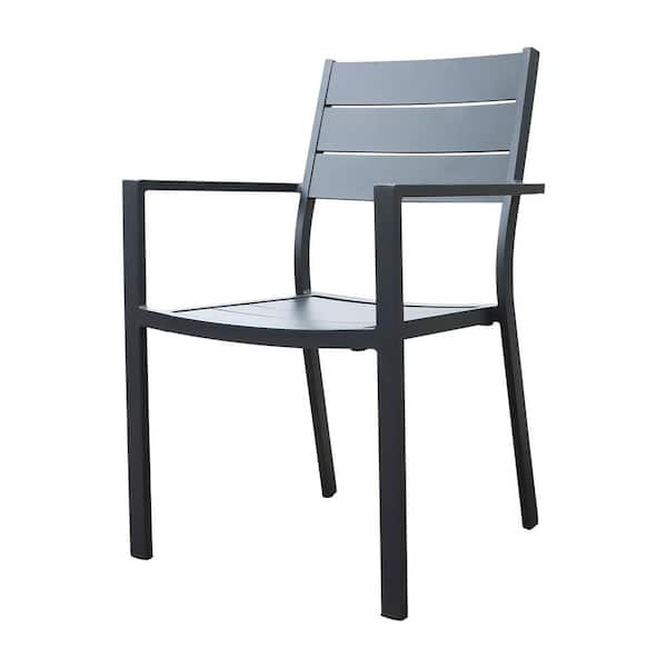 Unbranded Modern Aluminium Outdoor Weather-Resistant Dining Chair, Patio Powder-Coated Stackable Dining Chair Set of 4