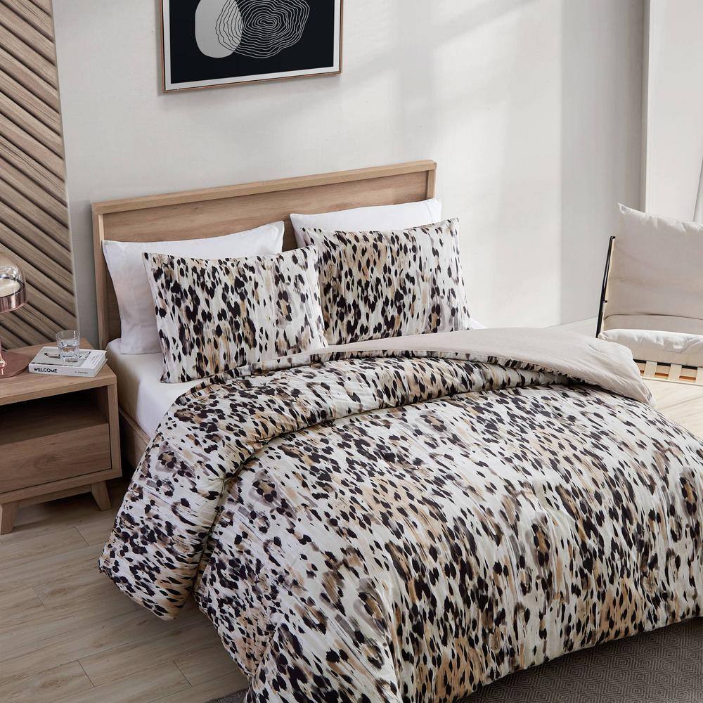King Size Brown Reversible Cotton Comforter Set