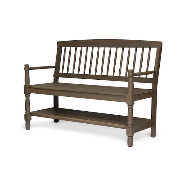 51 in. W x 23 in. L x 36 in. H Gray Wood Farmhouse Outdoor Bench