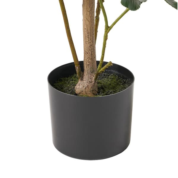 Litton Lane 73 in. H Ficus Artificial Tree with Realistic Leaves and Black  Plastic Pot 88287 - The Home Depot