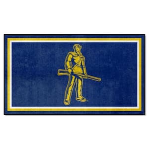 West Virginia Mountaineers Blue 3 ft. x 5 ft. Plush Area Rug