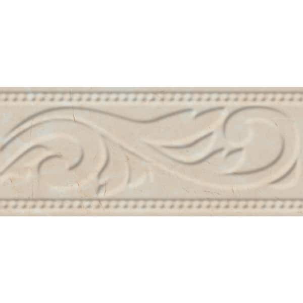 ELIANE Delray L-1 Beige 3 in. x 8 in. Ceramic Listello Wall Tile