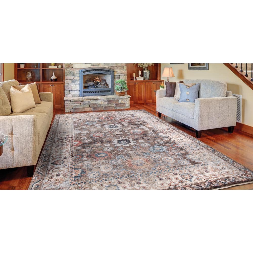 Elegant Pandora Handmade Synthetic Area Rug, 55"x39", Brown