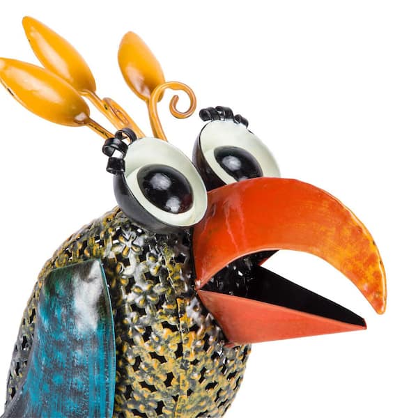 Alpine Corporation 12 in. Tall Outdoor Metal Wide-Eyed Bird