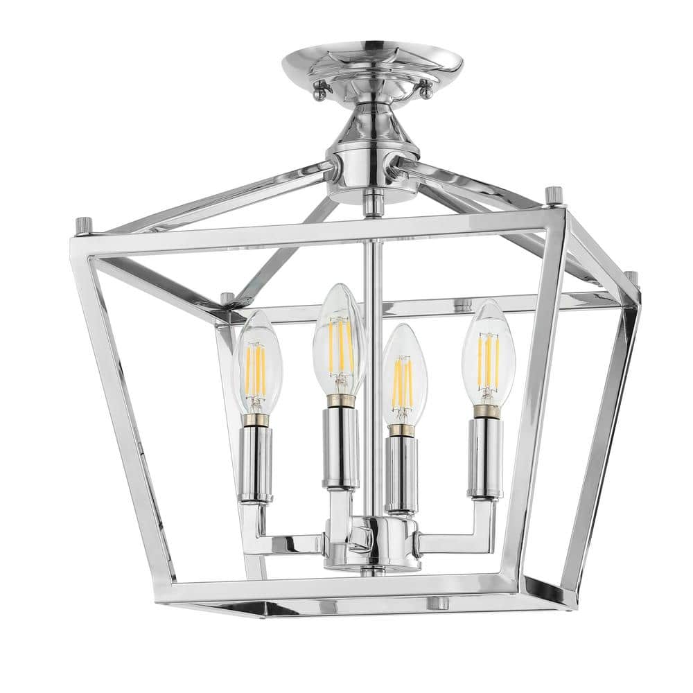 Elegant Chrome and Glass 12" Modern LED Flush Mount Ceiling Light