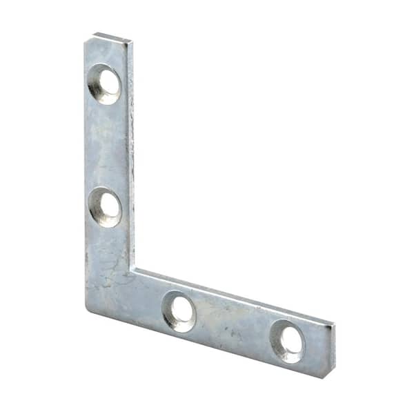 Angle Corner, 2 in., Steel Construction, Zinc Plated, 4-Hole Bracket (10-Pack)