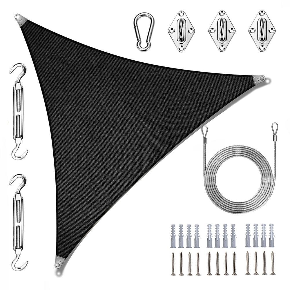 Super Ring 32 ft. x 32 ft. x32ft. Triangle Sun Shade Sail with Hardware Kit and Cable-Black price history on PriceWatchPro