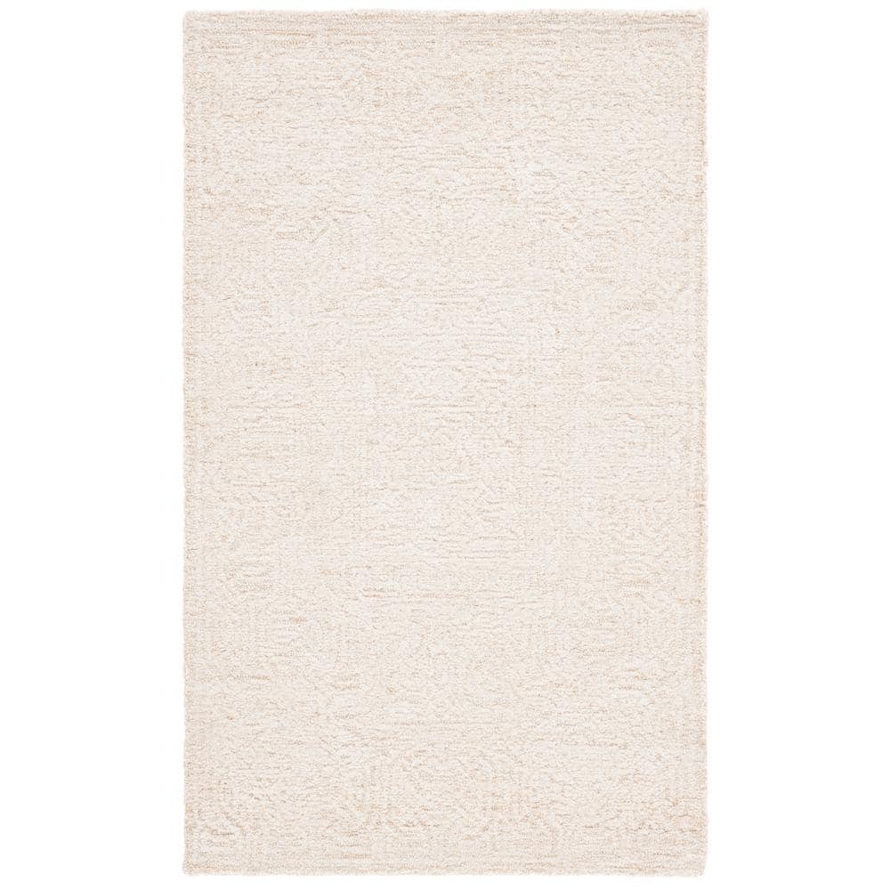 Ivory Hand Tufted Wool Round Area Rug