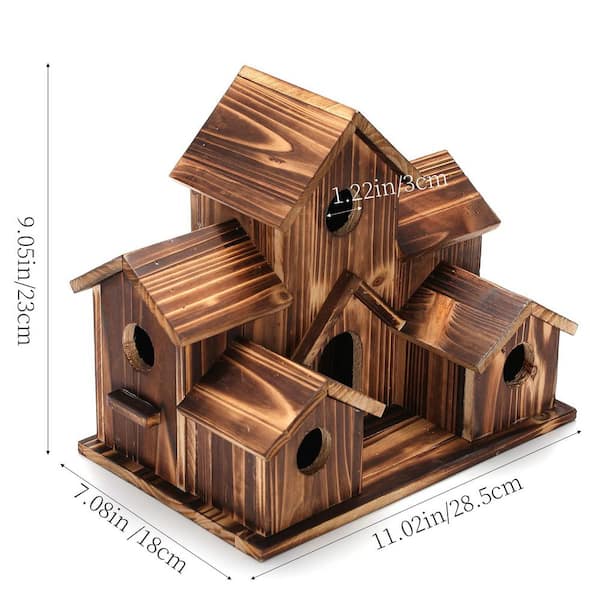 OGETFUUR 9.05 in. H Natural Cedar Wood Hummingbird Hanging