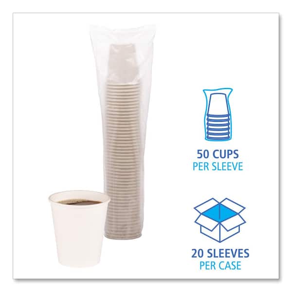 [25 Pack] 10oz Disposable White Paper Coffee Cups with Black Dome Lids -  For Hot, Cold Drink, Coffee, Tea, Cocoa, Travel, Office, Home, Cider, Hot