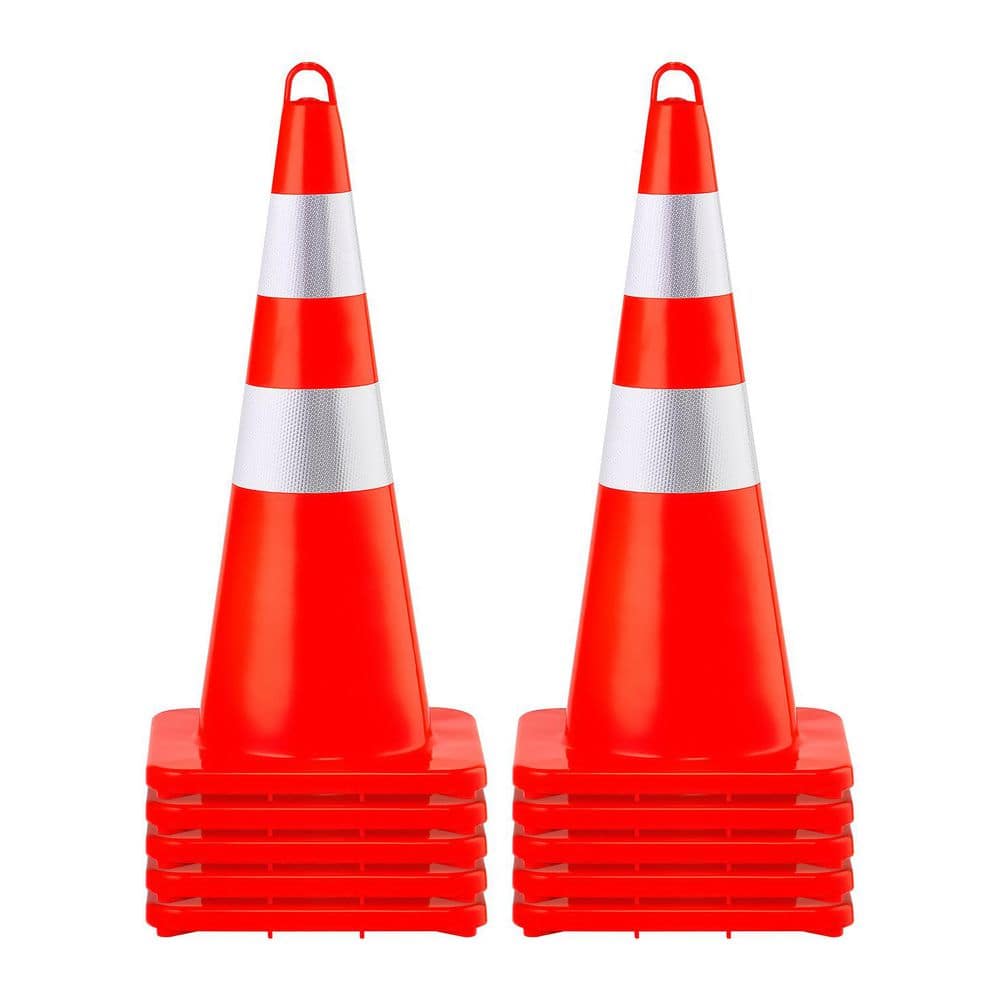 Safety Cones, PVC Orange Construction Cones, 10 PCS 28 in. Traffic Cones, 2 Reflective Collars Traffic Cones price history on PriceWatchPro
