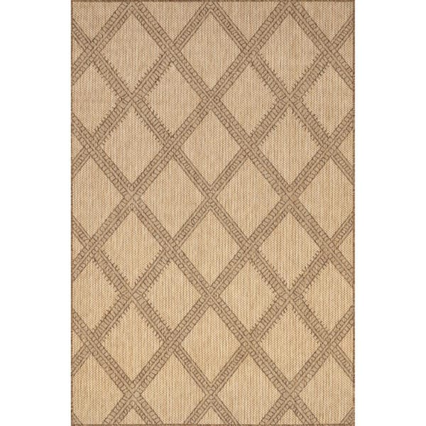 nuLOOM Naya Beige 5 ft. x 8 ft. Trellis Indoor/Outdoor Area Rug