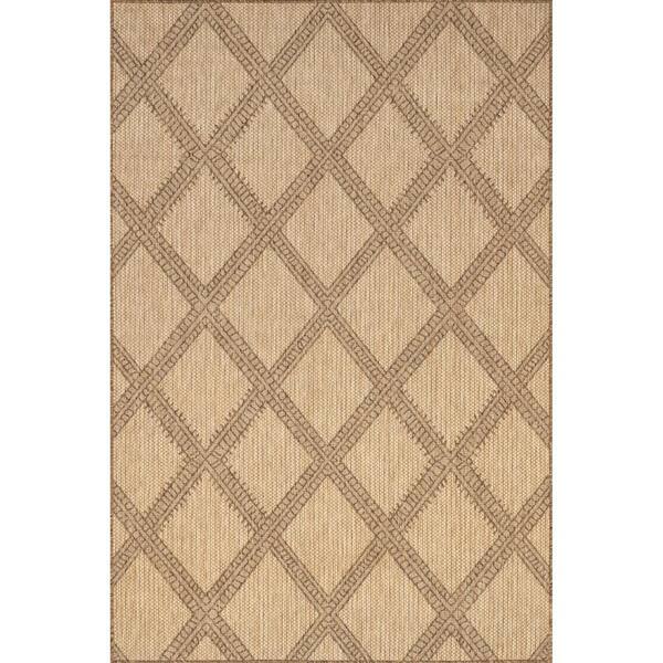nuLOOM Naya Moroccan Trellis Beige 8 ft. x 10 ft. Indoor/Outdoor Area Rug