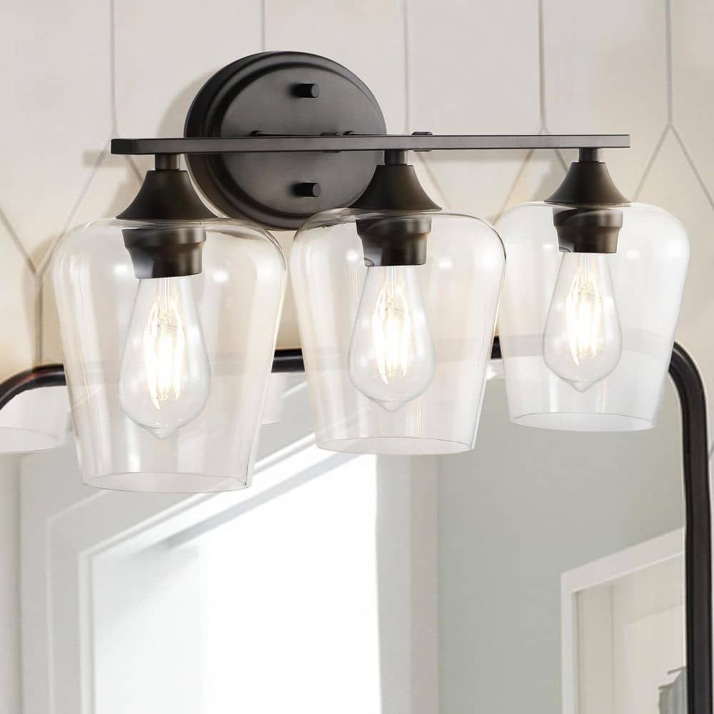 Jayne Rustic French Country 23" Oil-Rubbed Bronze 3-Light LED Vanity Light