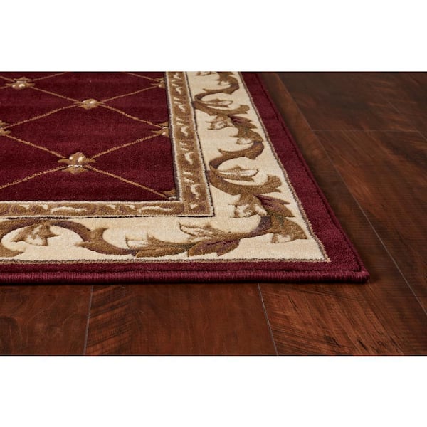 English Home Custom Size Runner Rug 40 inch Wide Dot Backing Damask Cut to  Size Rug Runner 2 x 40 in, 40 x 2 ft, Flower Red