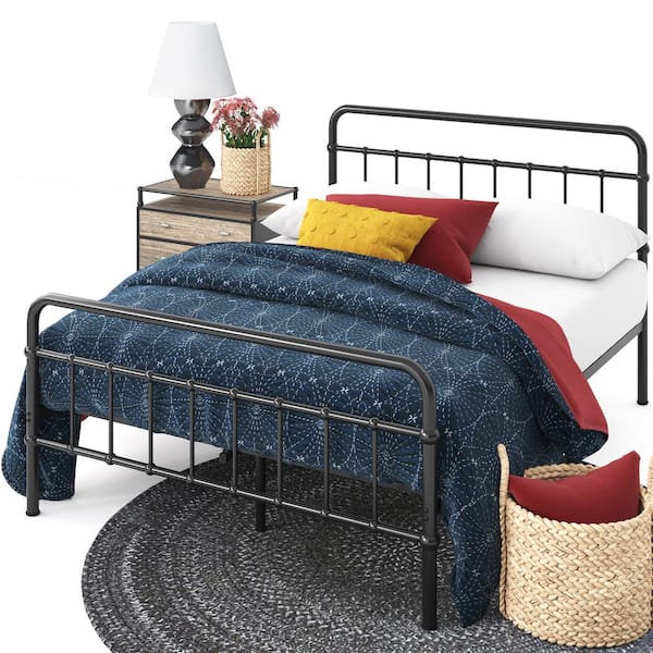 Zinus Florence Black Metal Frame Full Platform Bed FRBFB PF