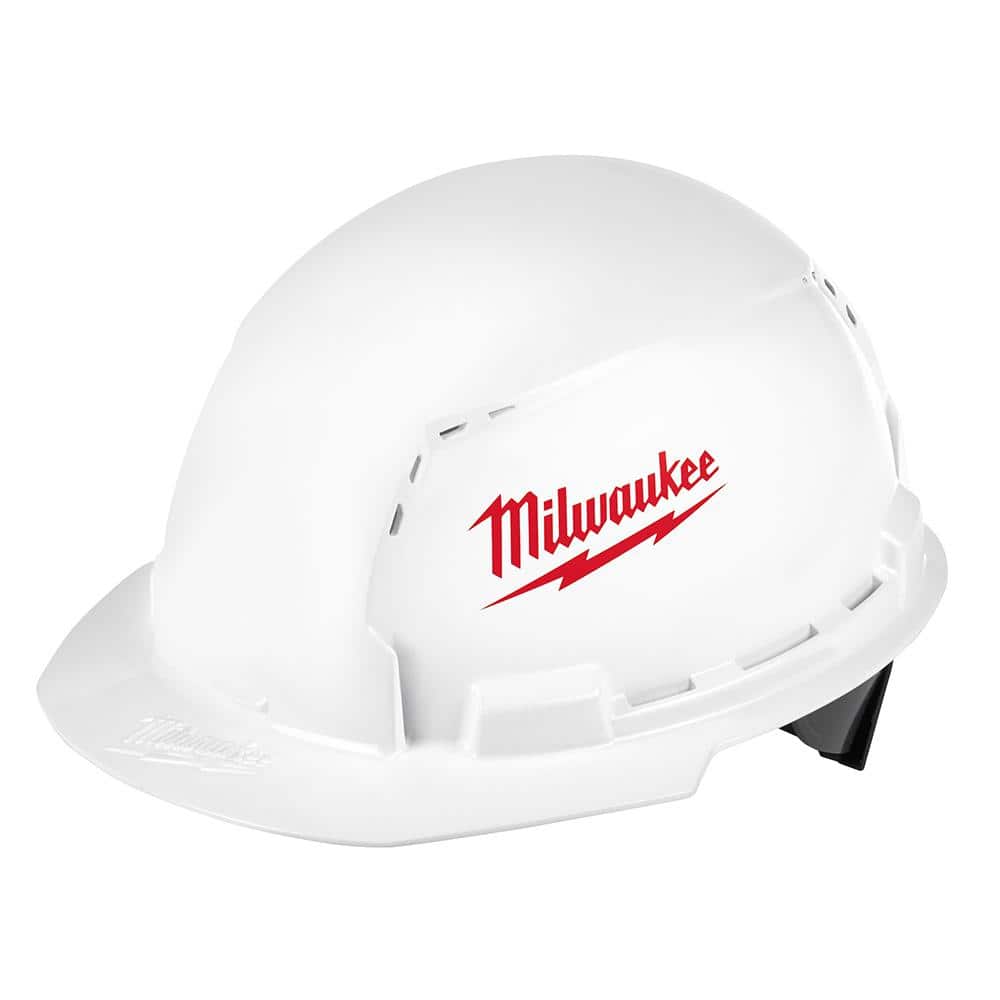 Milwaukee BOLT White Type Class C Front Brim Vented Hard Hat 48-73-1000  The Home Depot