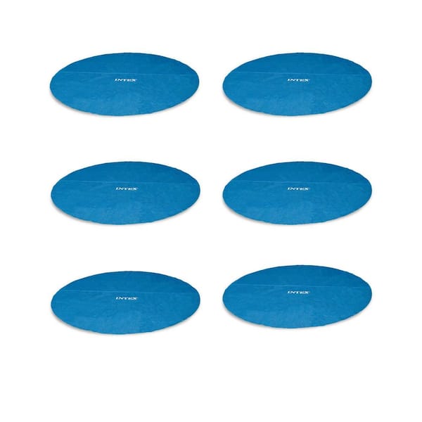 Intex 18 ft. Round Easy Set Blue Vinyl Solar Cover for Swimming Pools (6 Pack)