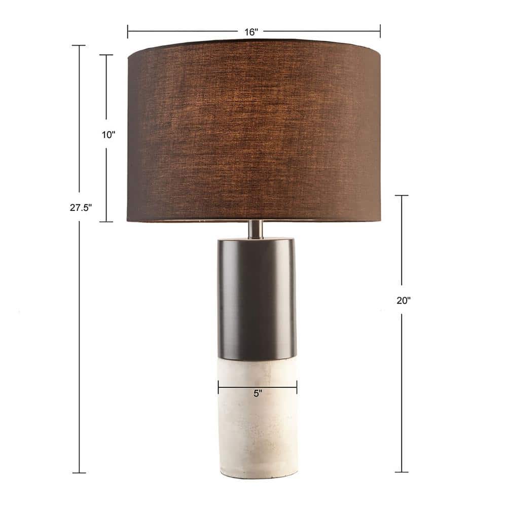 Fulton 27.5" Black Concrete and Steel Table Lamp Set