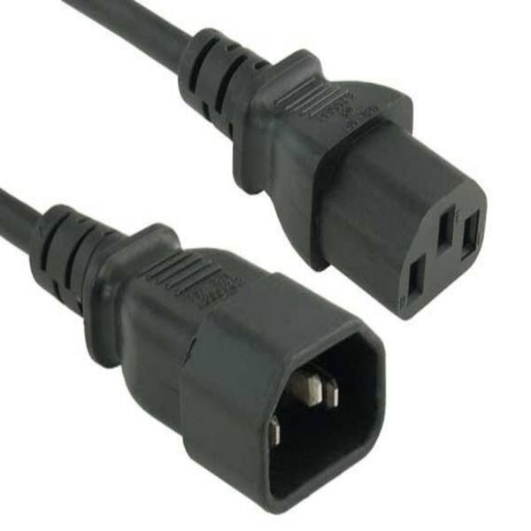 25ft 16/3 Power Extension Cord – IEC60320 C14 To C13, 16AWG, 13A, Black