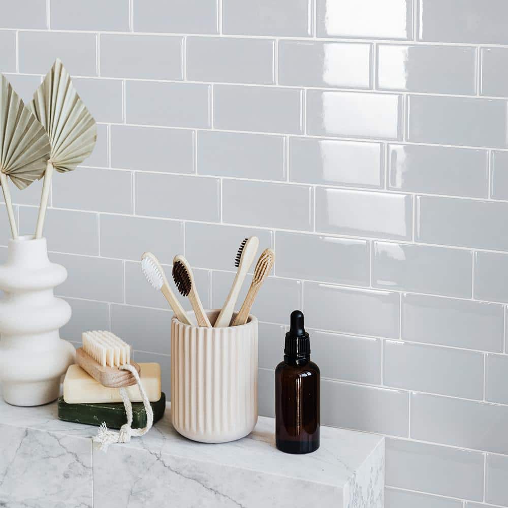 Metro Mia Gray Blue Peel and Stick Backsplash Tiles