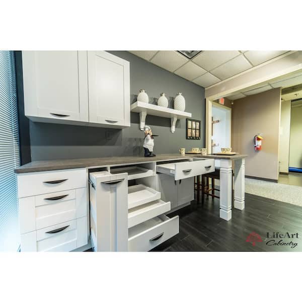LIFEART CABINETRY Anchester Assembled 6 in. x 34.5 in. x 24 in. Base Spice Drawer Cabinet in White