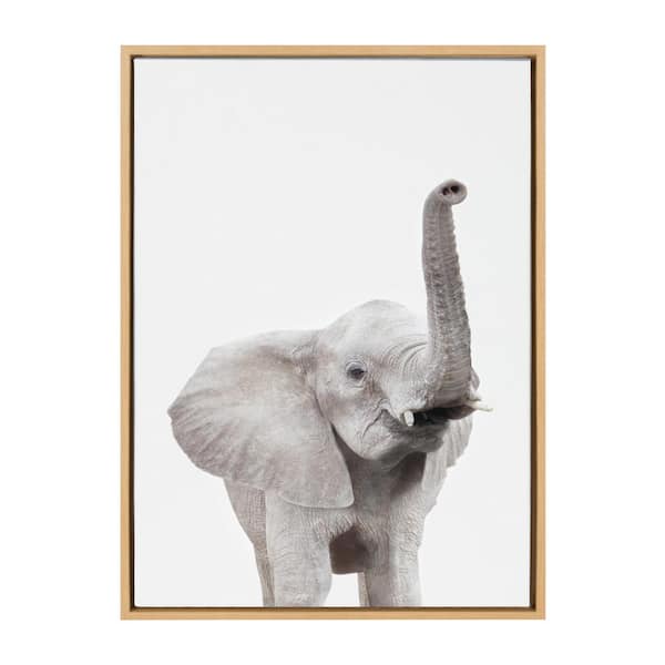 Kate and Laurel Sylvie "Animal Studio Elephant" by Amy Peterson Framed Canvas Wall Art