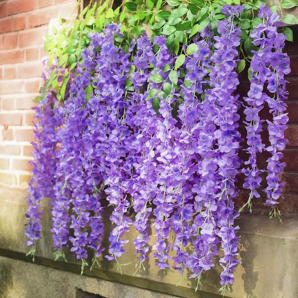 Indoor/Outdoor 43 in. Purple Artificial Other Wisteria Vine Individual  Flower Stems (Set of 24) TG-5556-26 - The Home Depot