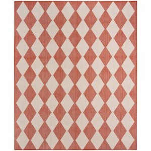 Positano Terracotta 8 ft. x 10 ft. Diamond Contemporary Area Rug