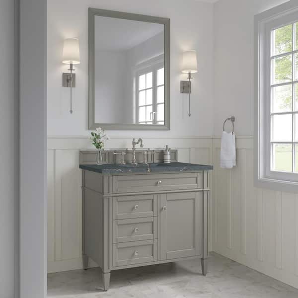 Brittany 36.0 in. W x 23.5 in. D x 34.0 in. H Bathroom Vanity in Urban Gray with Parisien Bleu Silestone Quartz Top