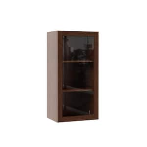 Designer Series Soleste Assembled 18x36x12 in. Wall Kitchen Cabinet with Glass Door in Spice