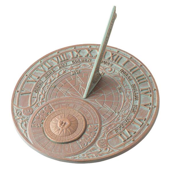 Whitehall Products Copper Verdigris Perpetual Calendar Sundial
