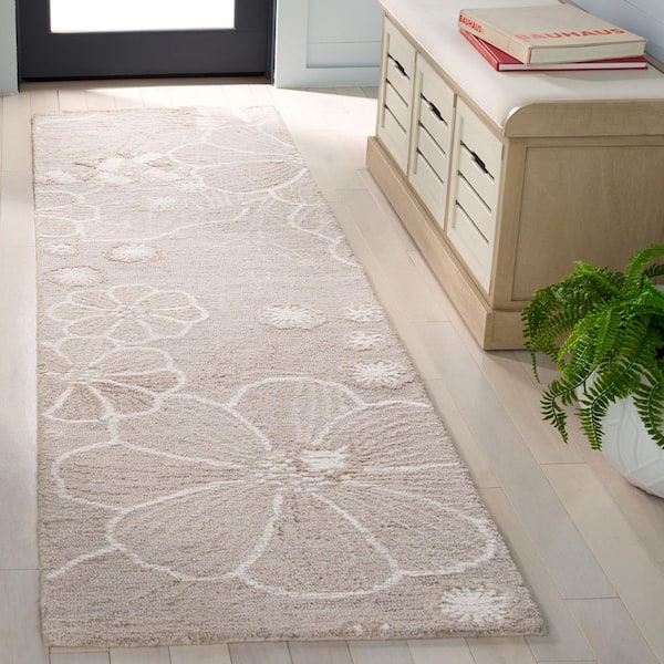 Jardin 2 ft. x 8 ft. Gray/Ivory Modern Floral Runner Rug