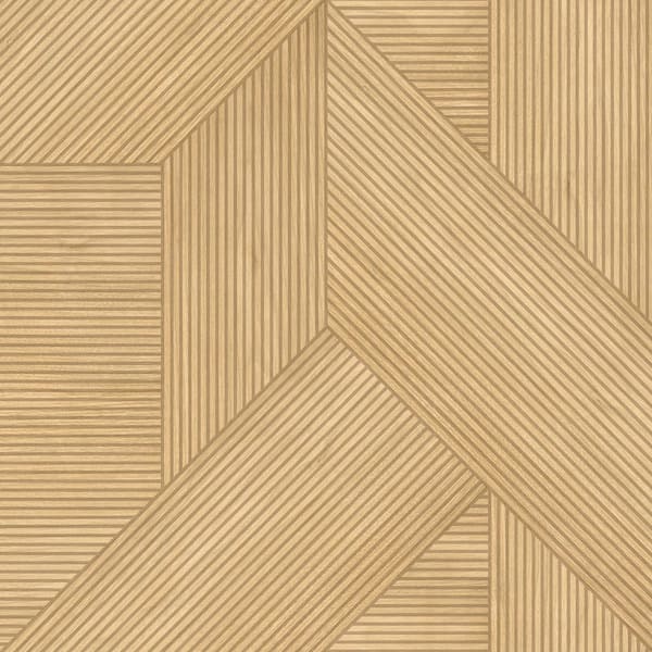 Sculpted Chevron Wood Panels Tan Wallpaper Sample