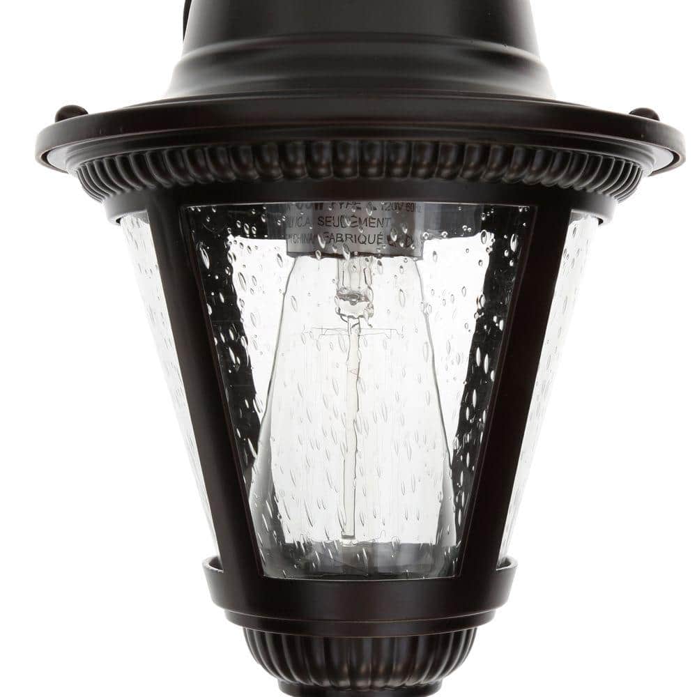 Antique Bronze 13" Outdoor Wall Lantern with Seeded Glass