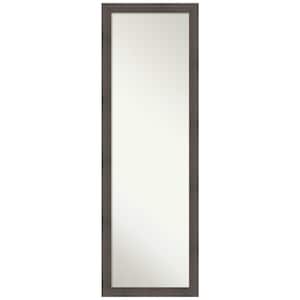 Hardwood Chocolate Narrow 16.88 in. x 50.88 in. Modern Rectangle Full Length Brown Framed On the Door Mirror