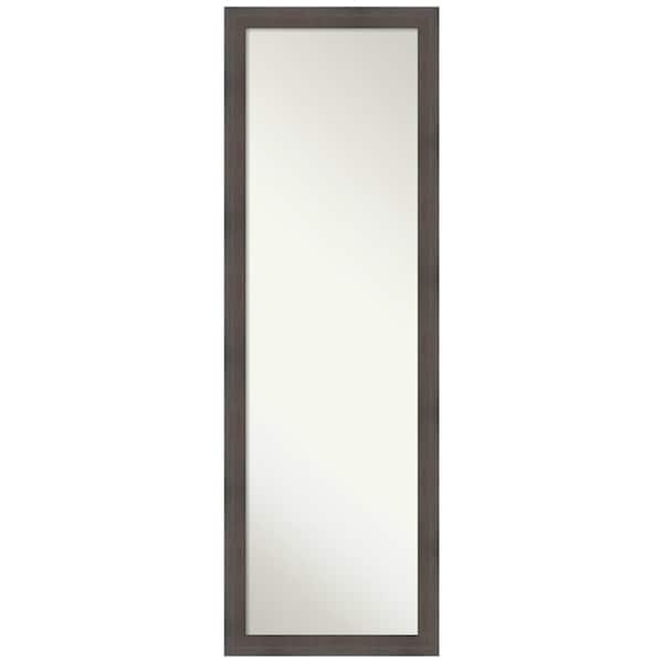 Amanti Art Hardwood Chocolate Narrow 16.88 in. x 50.88 in. Modern Rectangle Full Length Brown Framed On the Door Mirror