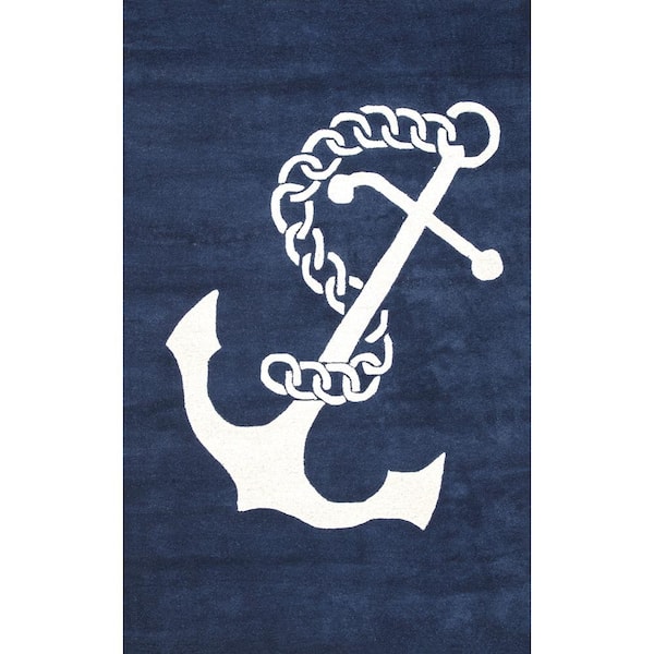 nuLOOM Nautical Anchor Navy 3 ft. x 5 ft. Area Rug