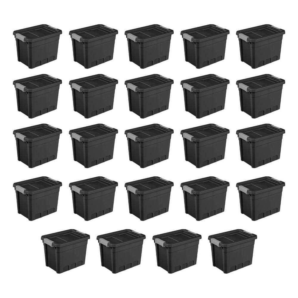 7.5 gal. Rugged Industrial Storage Totes with Latch Lid in Black (24-Pack) price history on PriceWatchPro