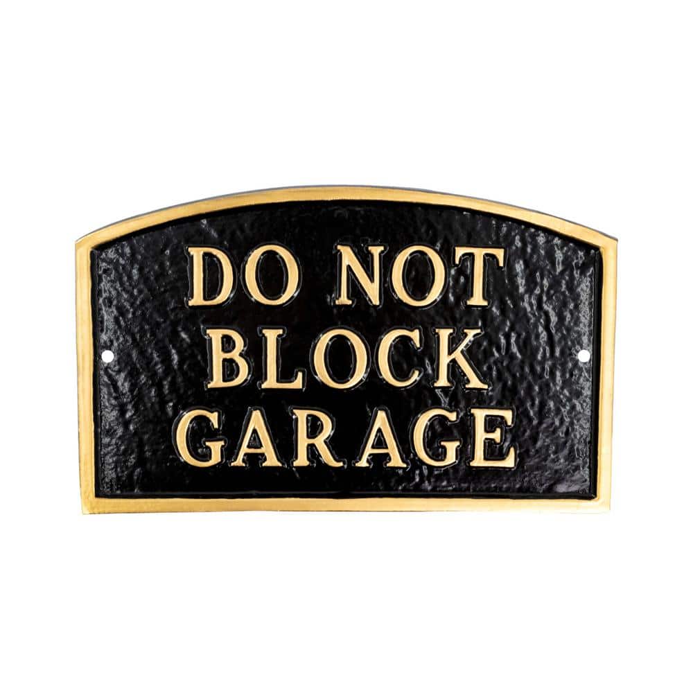 13 in. x 21 in. Large Arch Do Not Block Garage Statement Plaque Sign - Black/Gold price history on PriceWatchPro
