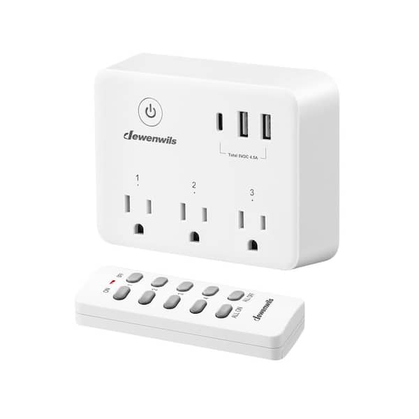 DEWENWILS Indoor Wireless Remote Contro Electrical Outlet Switch, 5-Outlets Plus 2-Remotes