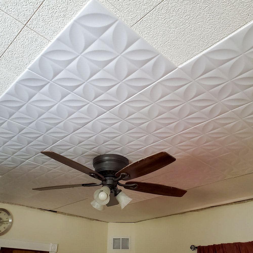 Ultra Pure White Textured Polystyrene Ceiling Tile