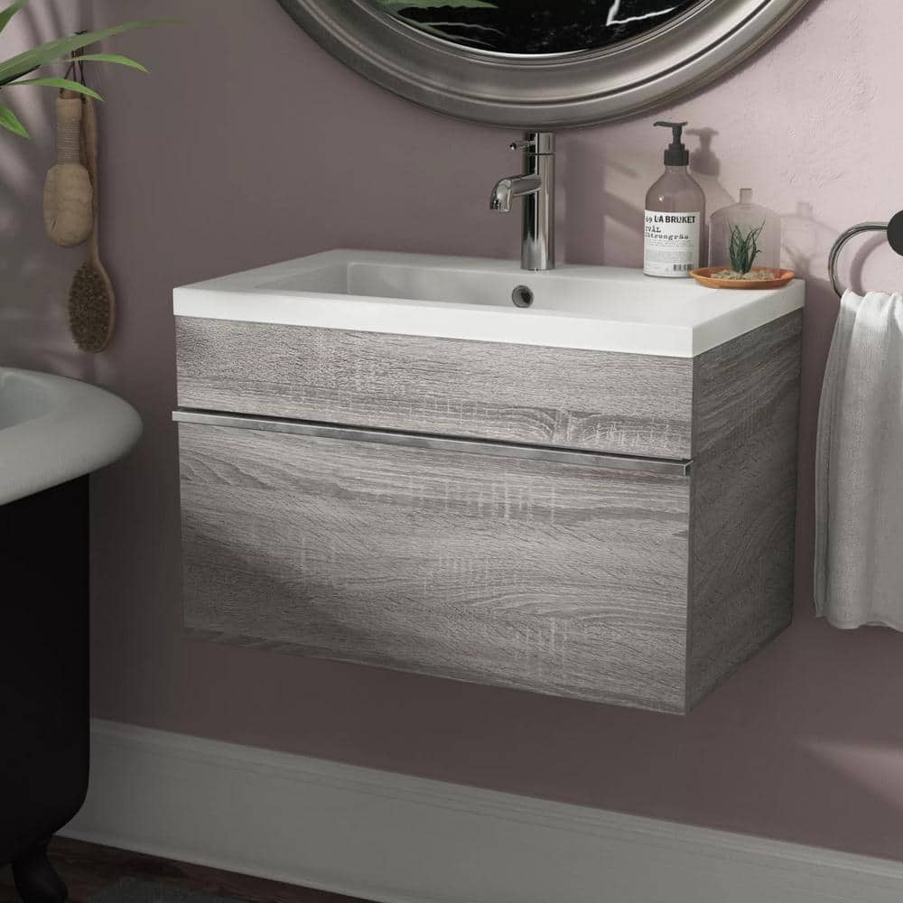 Arlie 24'' Single Sink Bathroom Vanity with Cultured Marble Top