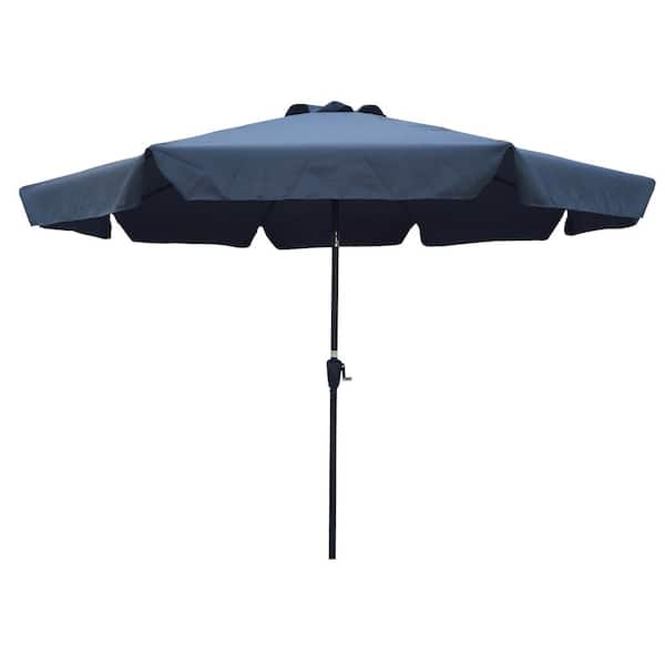 FORCLOVER 10 ft. Steel Market Tilt Patio Umbrella in Anthracite